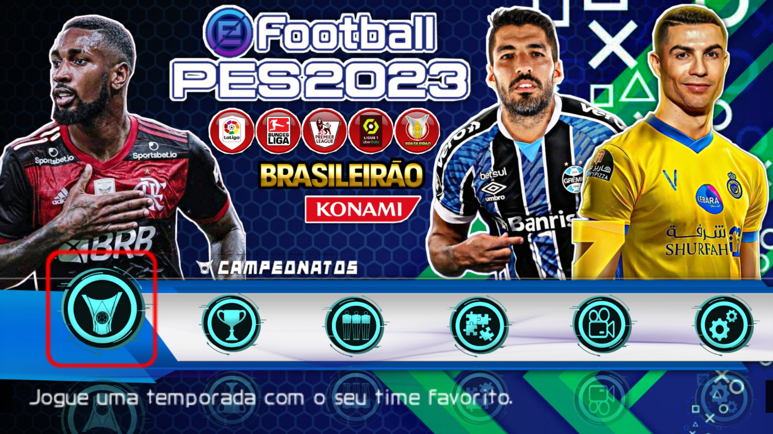 EFOOTBALL PES 2023 PPSSPP BRASILEIRÃO A+B E EUROPEUS + COPA DO BRASIL E  ELENCOS ATUALIZADOS!! 