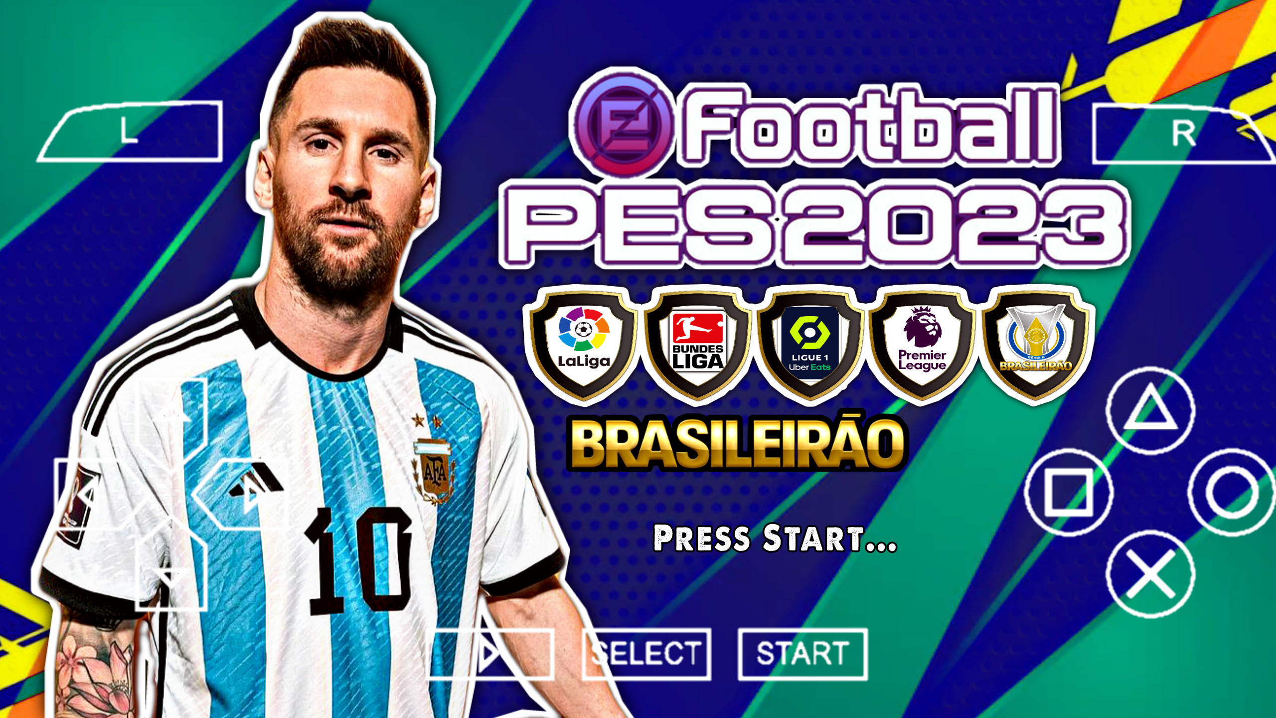 PES Efootball 2023 para ppsspp/PSP para Android Brasileirão+ Europeu . 