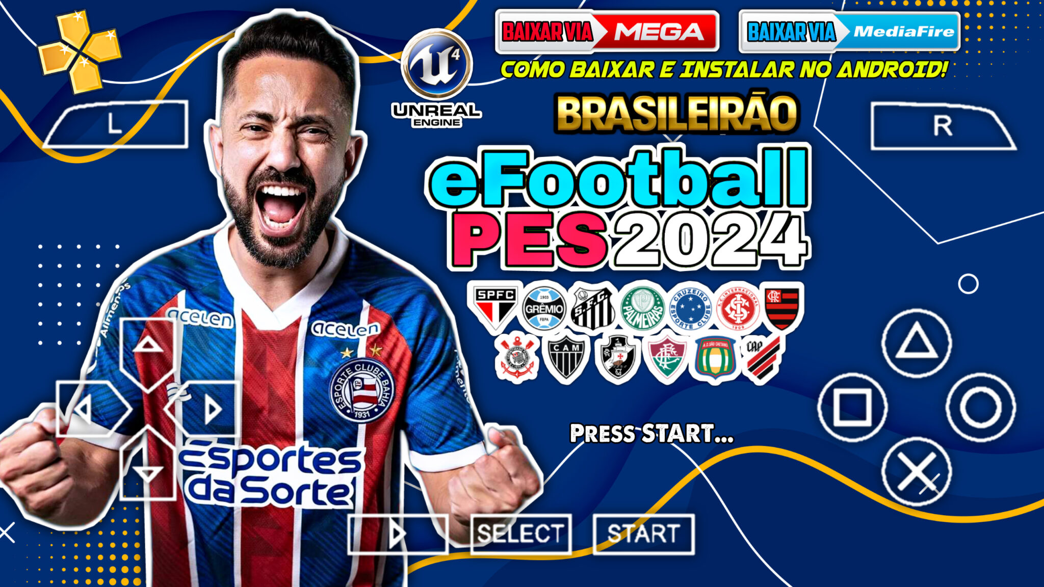 Novo eFootBall PES 2024 PPSSPP Com Brasileirão Atualizado God Cardoso