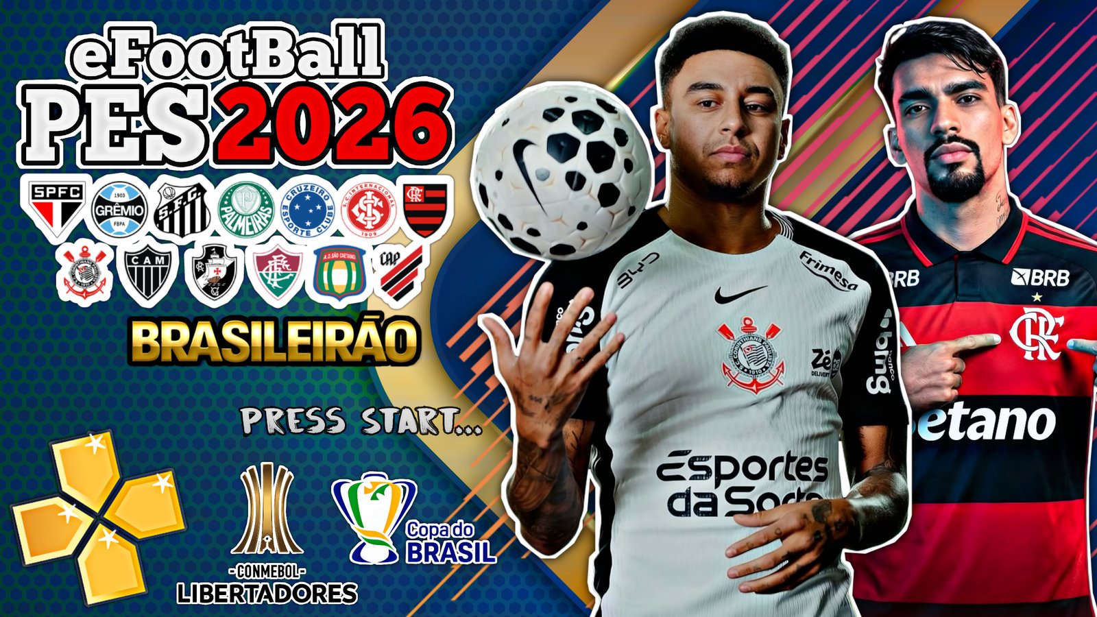 Download Novo eFootBall PES 2026 Sul-americano 100% Atualizado PPSSPP Via MEDIAFIRE V2