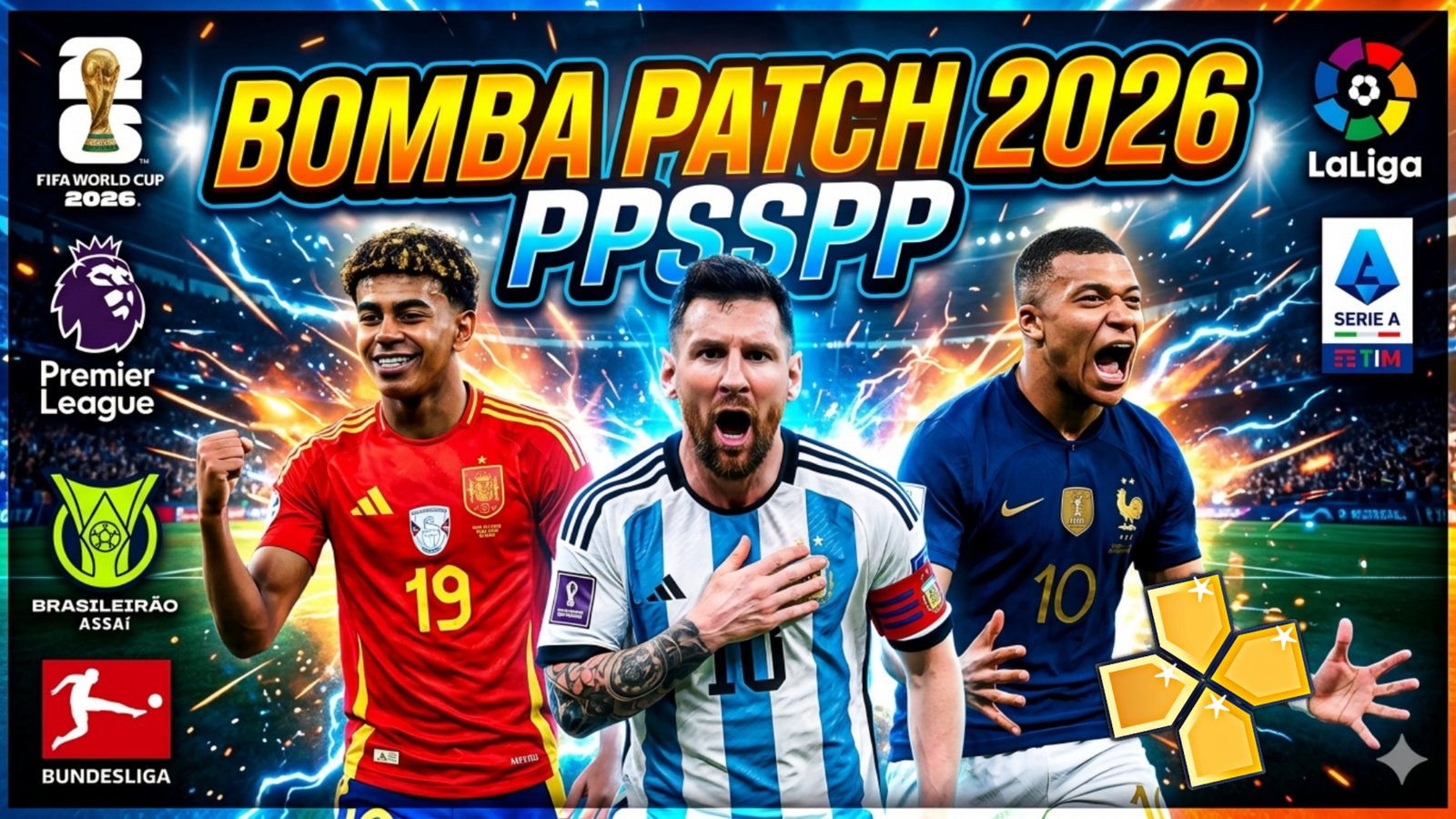 Download BOMBA PATCH 2026 PPSSPP ANDROID 100% Atualizado Versão Copa Do Mundo