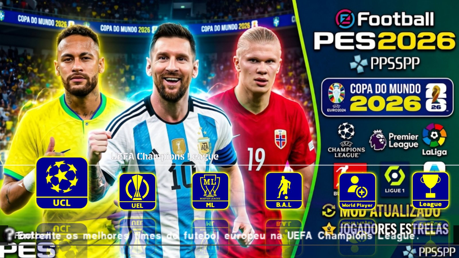 Novo eFootBall PES 2026 Para PPSSPP Download MEDIAFIRE LINK DIRETO Gráficos Realistas Versão 6