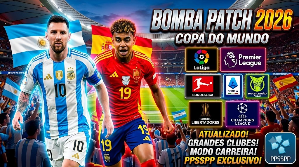 Novo BOMBA PATCH 2026 PPSSPP Download Lite 300 MB Download MEDIAFIRE