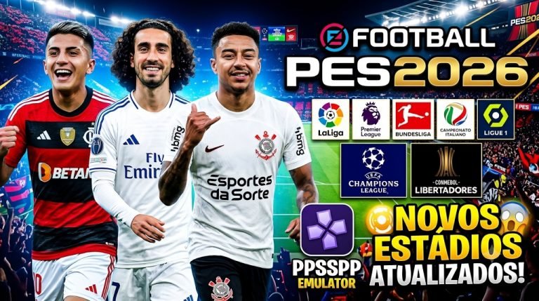 eFootBall PES 2026 PPSSPP Download MEDIAFIRE Gráficos Realistas Atualizado